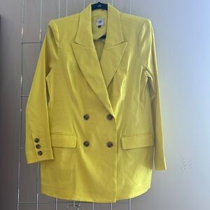 CAbi Yellow Double-Breasted Blazer Jacket. Glow Up Blazer.